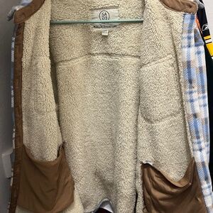 Flannel jacket with fleece